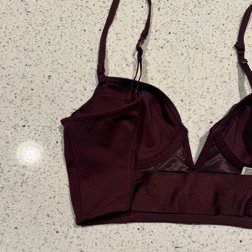 Free People Plum Red Longline Bra Brianna Style XS